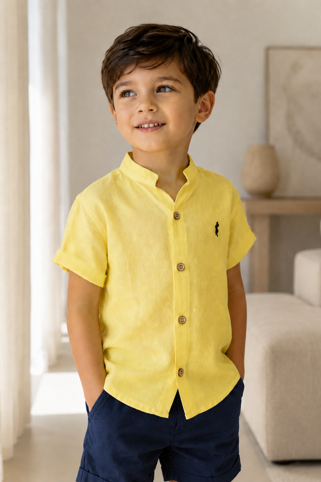Camisa amarillo pastel - Manga corta