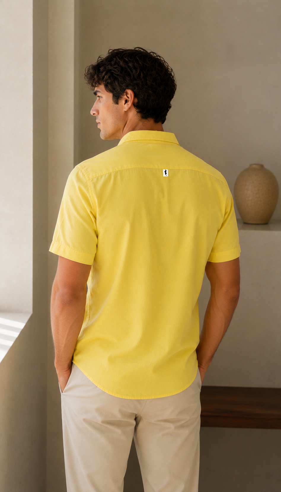 Camisa amarillo pastel - Manga corta
