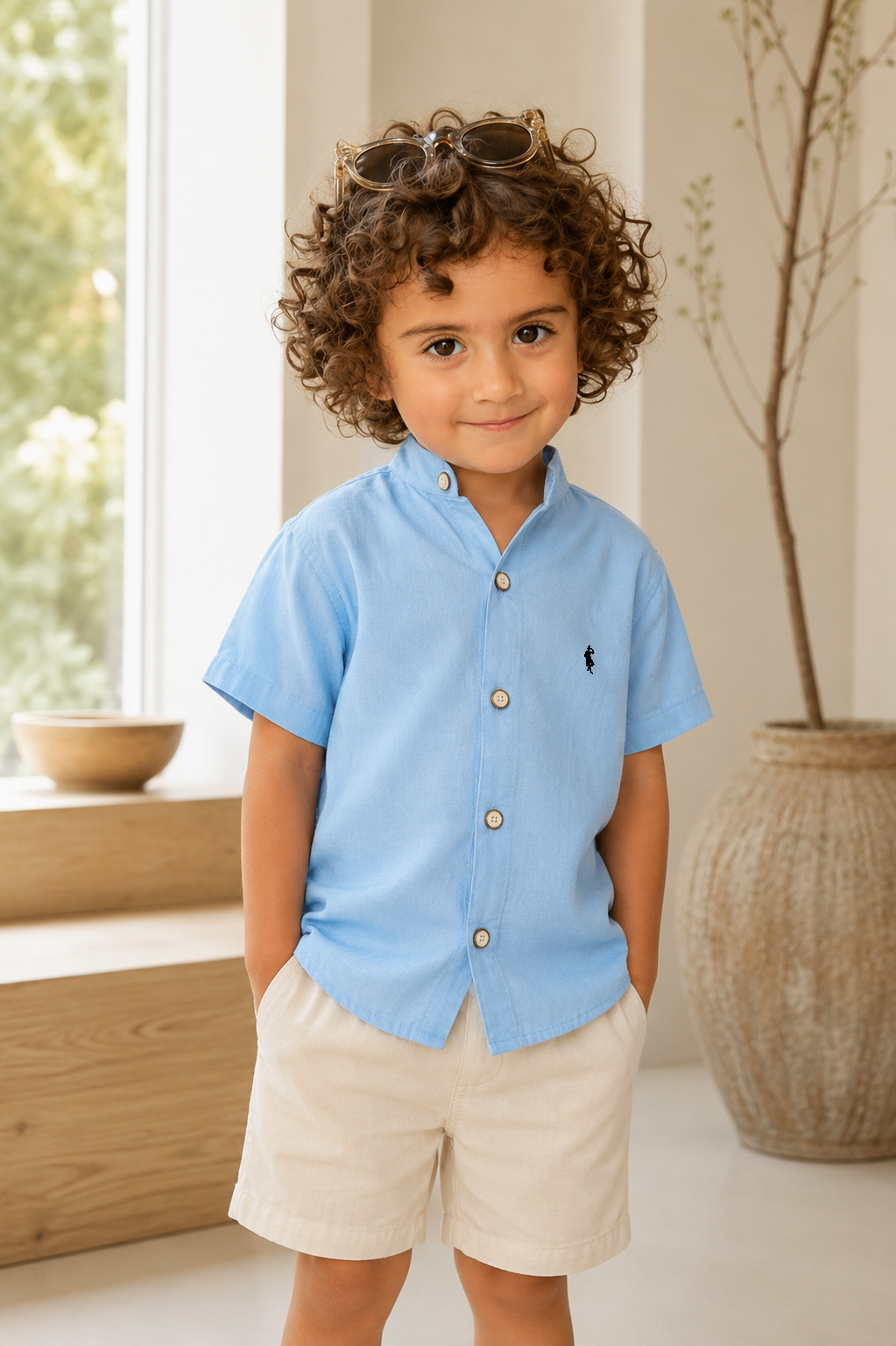 Camisa azul cielo - Manga corta