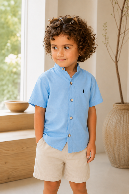 Camisa azul cielo - Manga corta