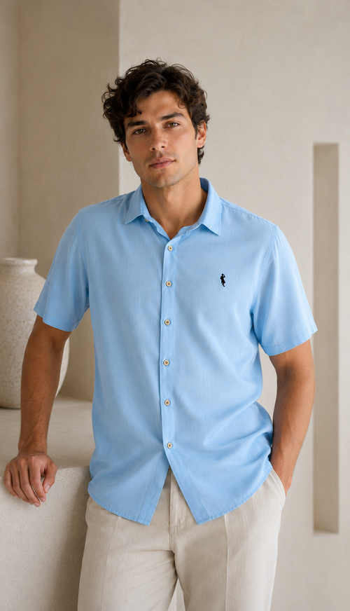 Camisa azul cielo - Manga corta