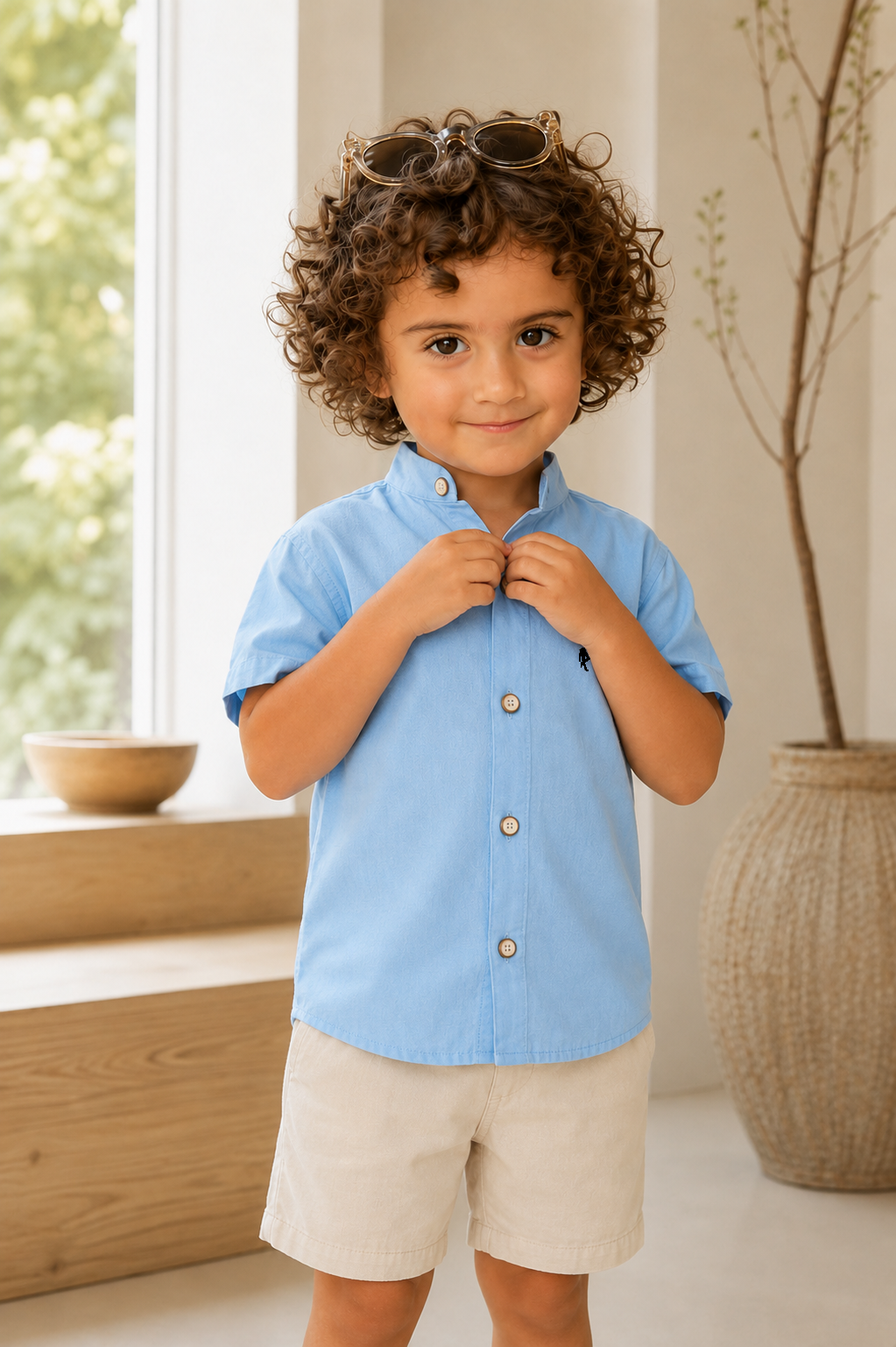Camisa azul cielo - Manga corta