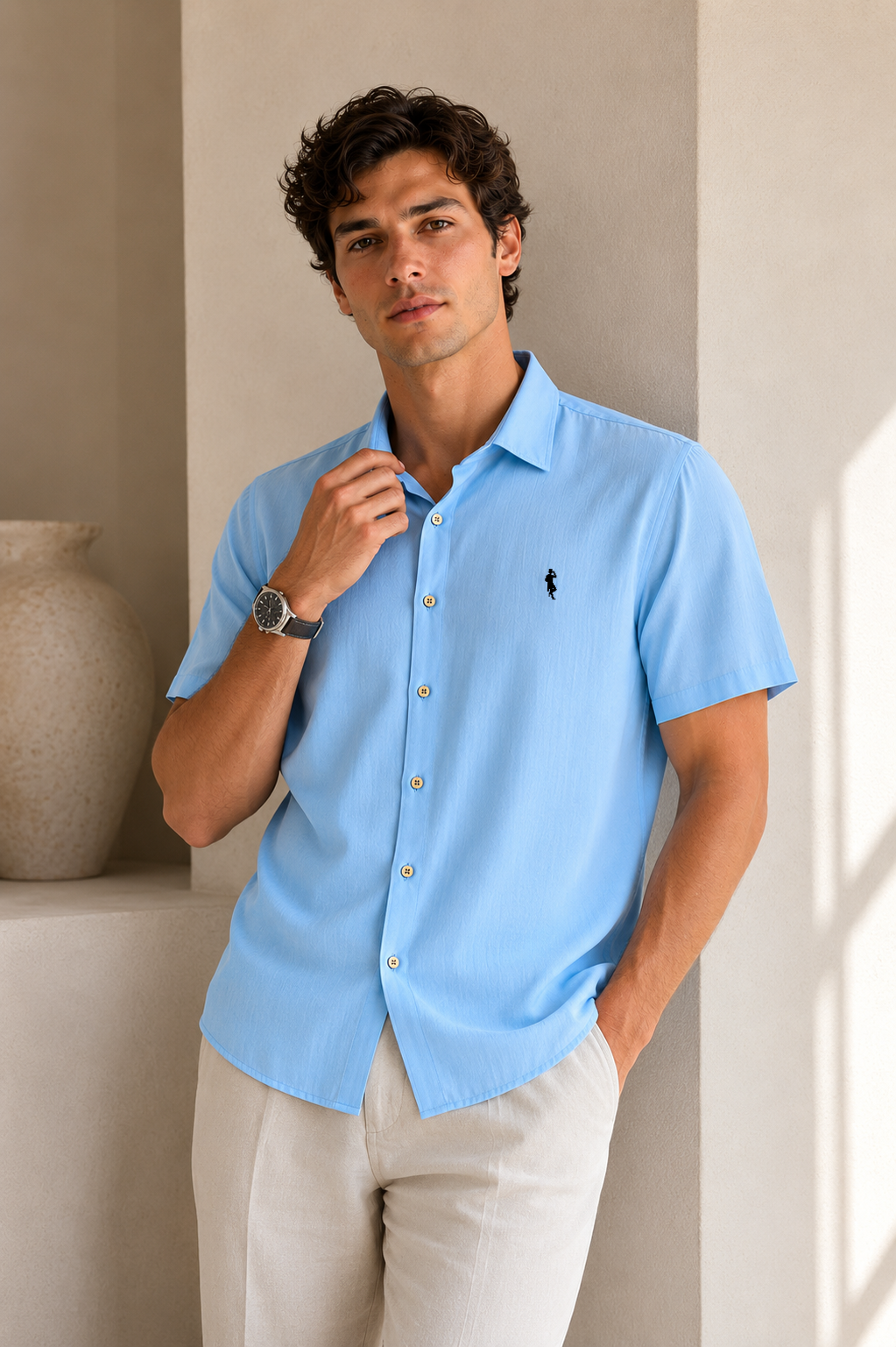 Camisa azul cielo - Manga corta