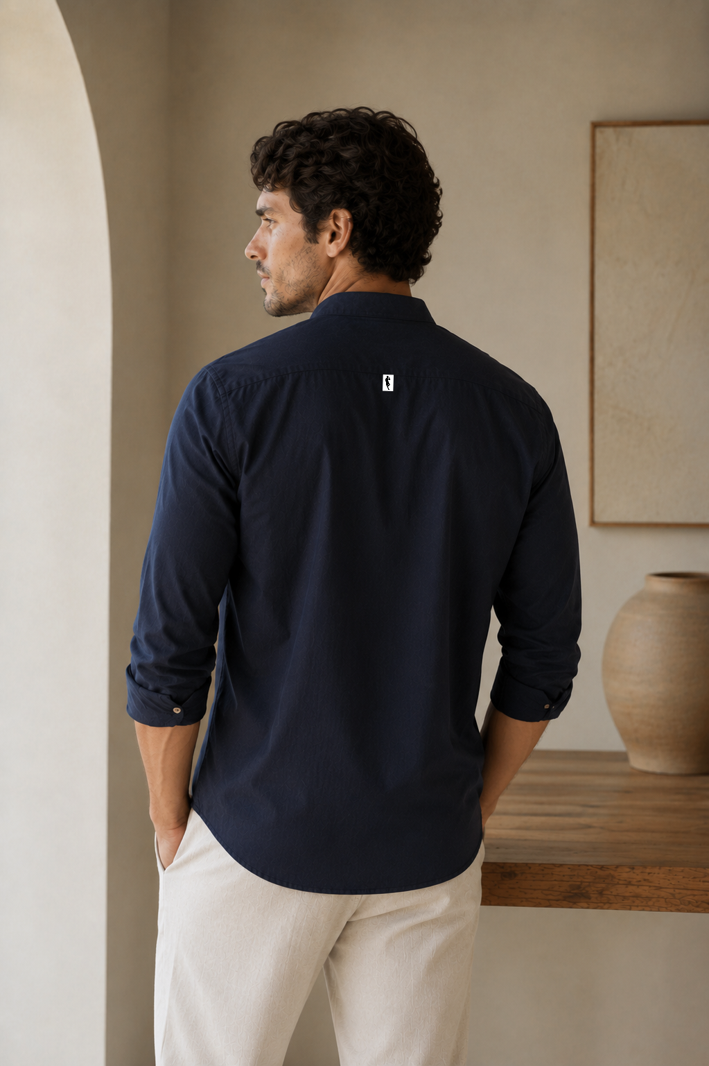 Camisa Azul Oscuro - Manga larga