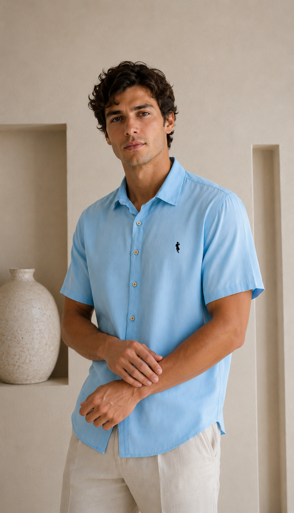 Camisa azul cielo - Manga corta