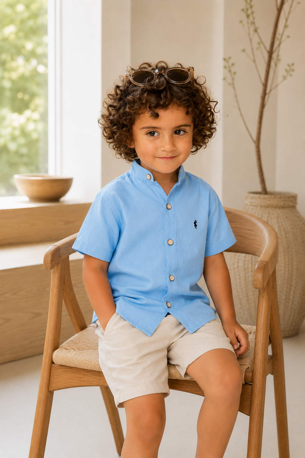 Camisa azul cielo - Manga corta