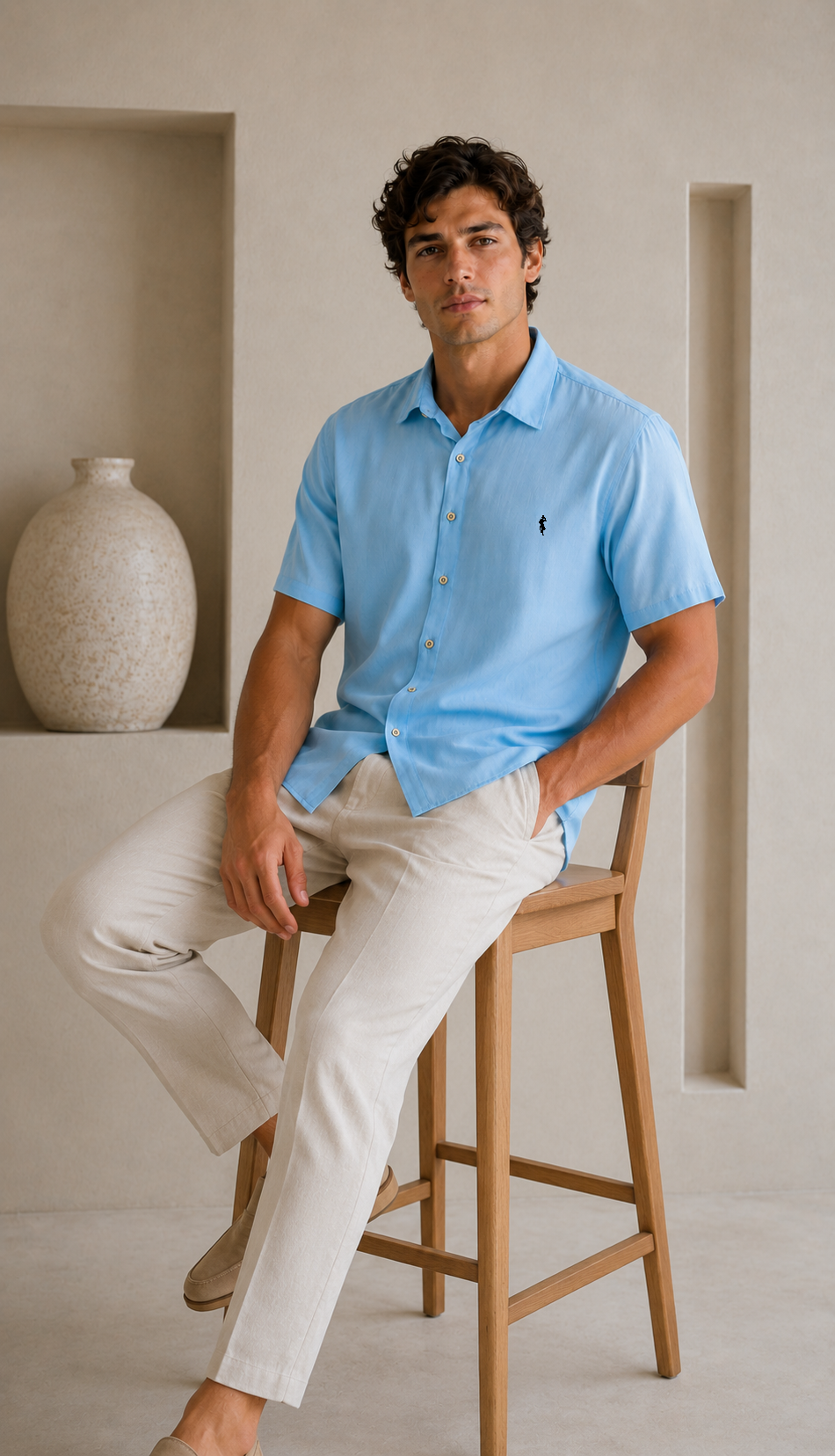 Camisa azul cielo - Manga corta