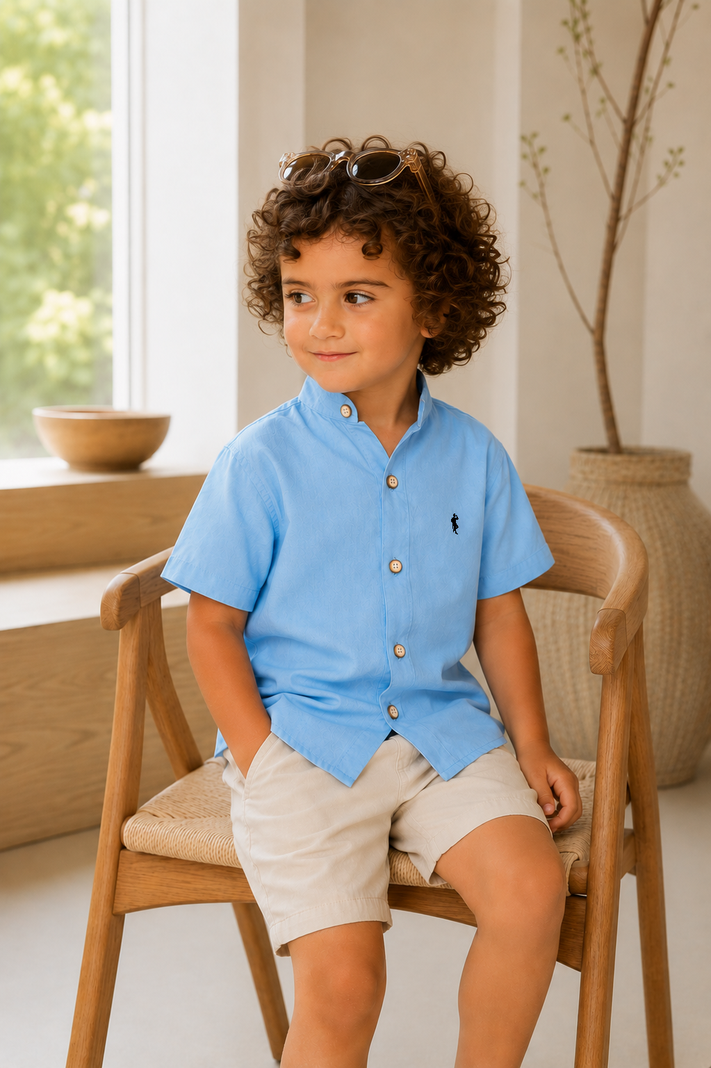 Camisa azul cielo - Manga corta