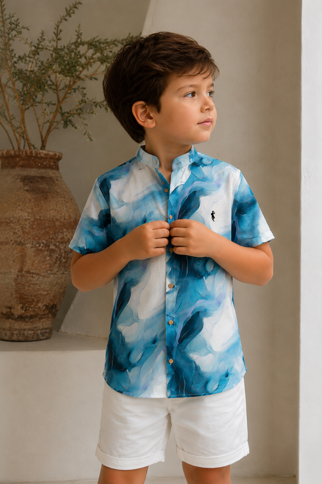 Camisa niño ultra moda - Acuarela Azul