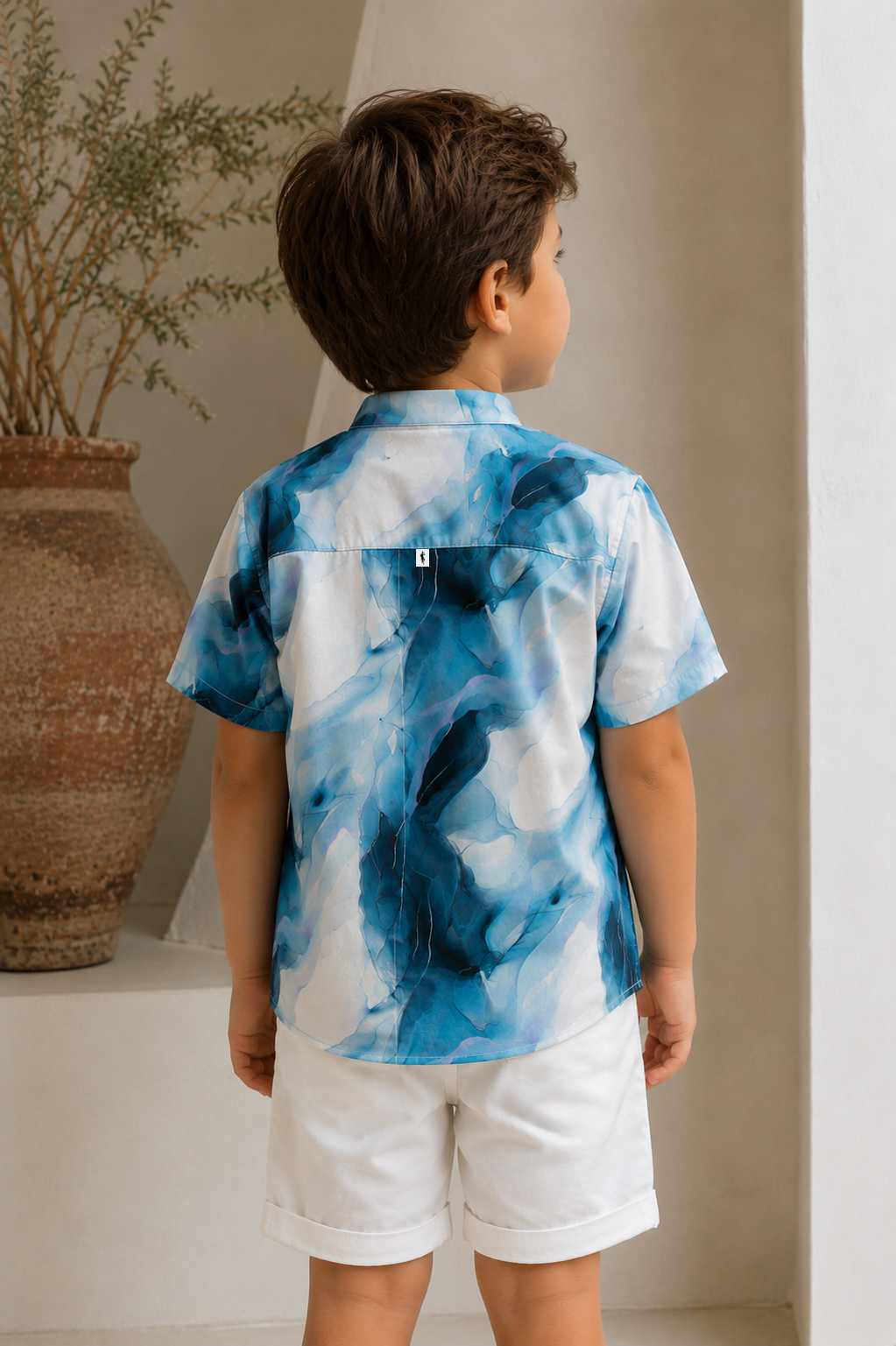 Camisa niño ultra moda - Acuarela Azul