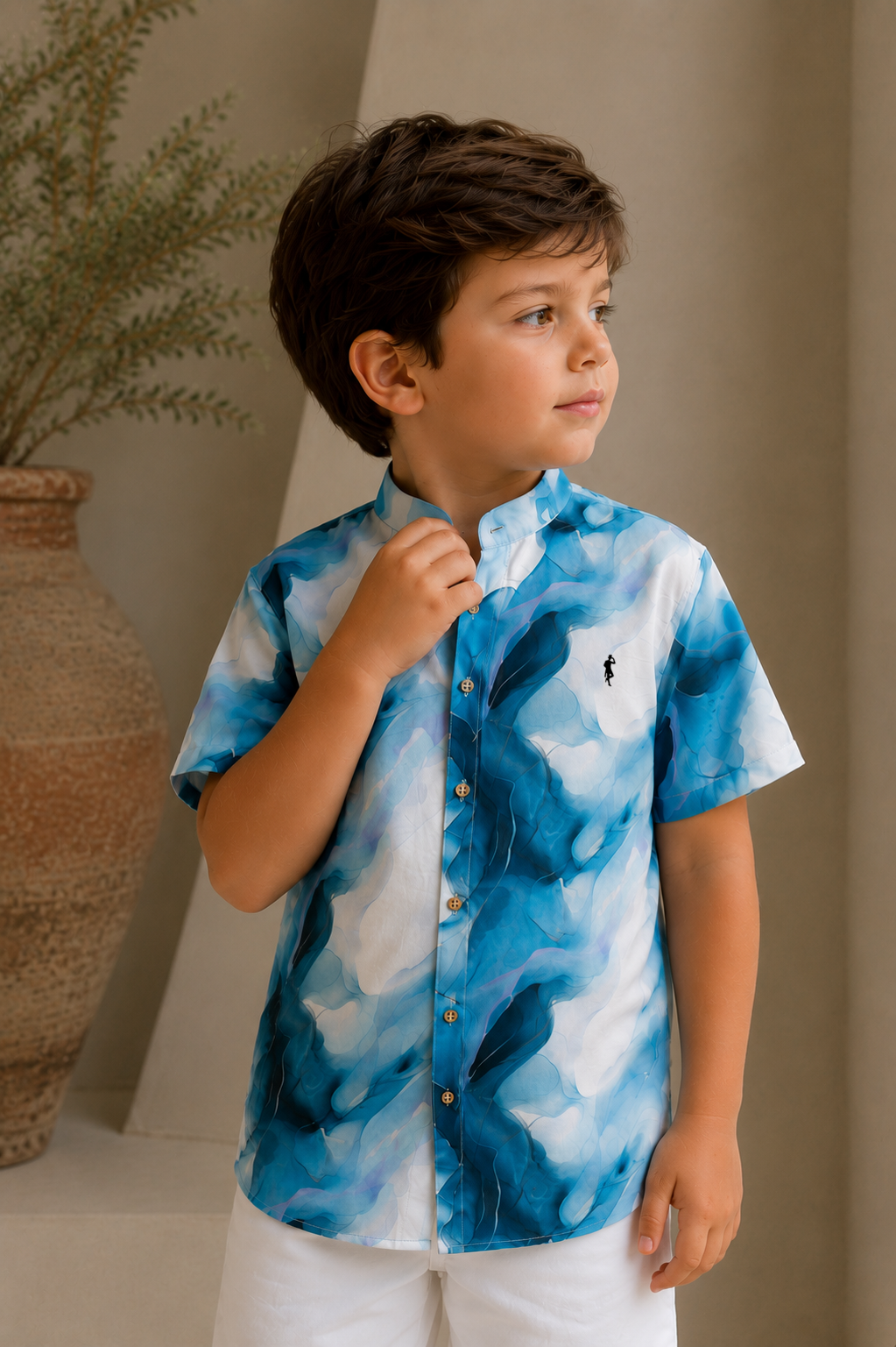 Camisa niño ultra moda - Acuarela Azul