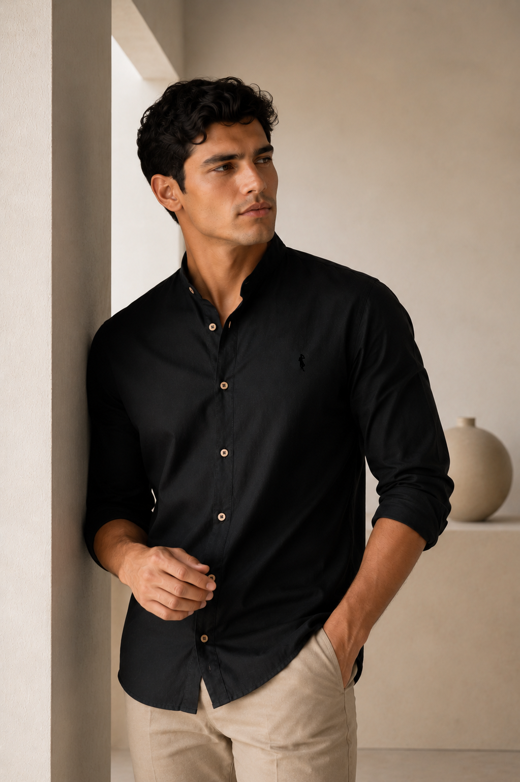 Camisa Negra - Manga larga