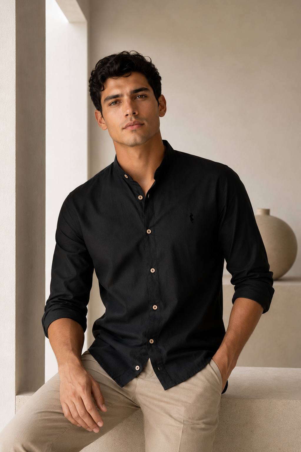 Camisa Negra - Manga larga
