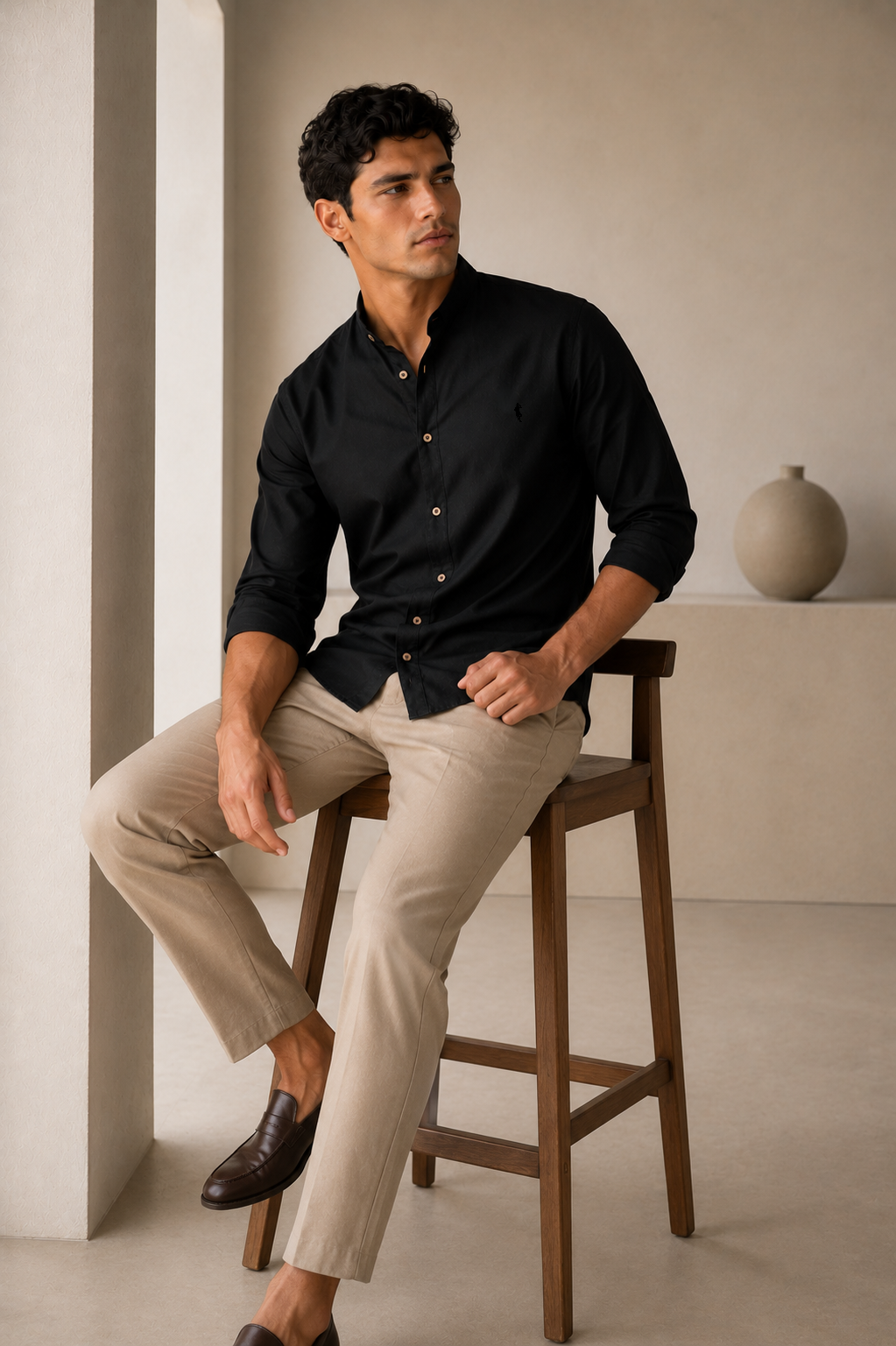 Camisa Negra - Manga larga