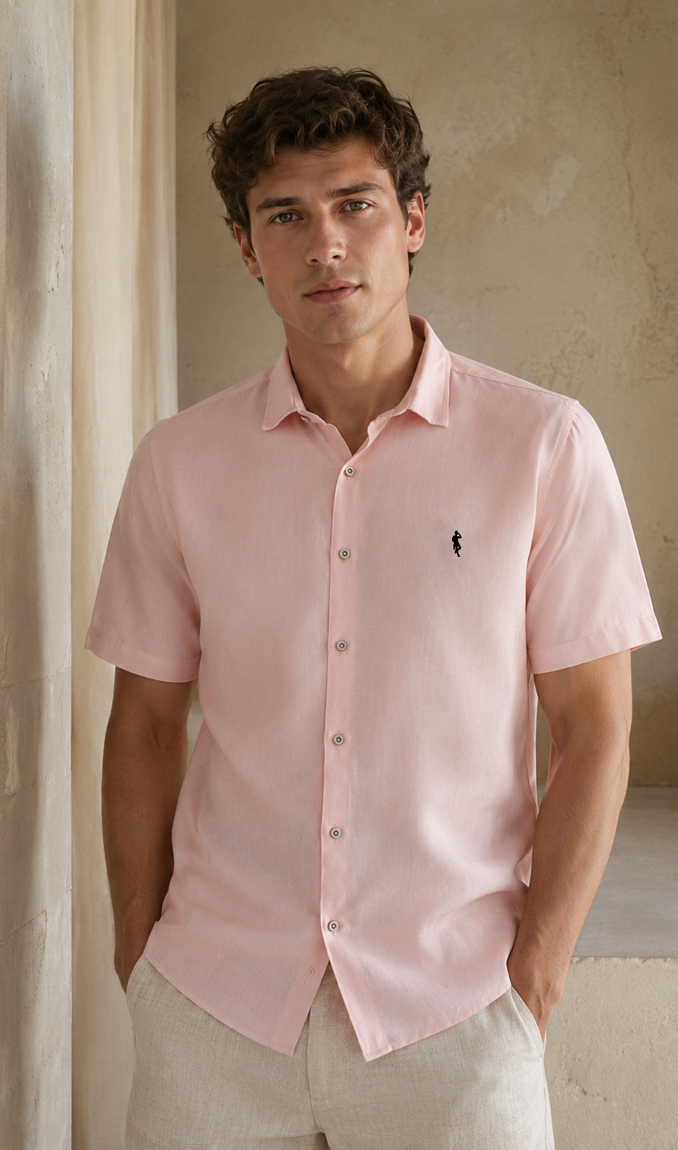 Camisa palo de rosa - Manga corta