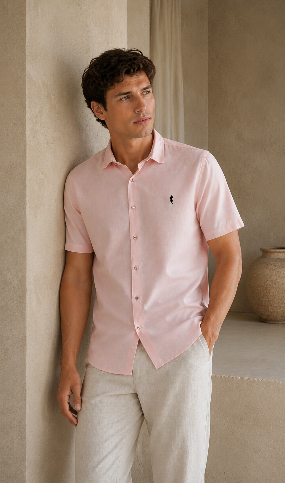 Camisa palo de rosa - Manga corta