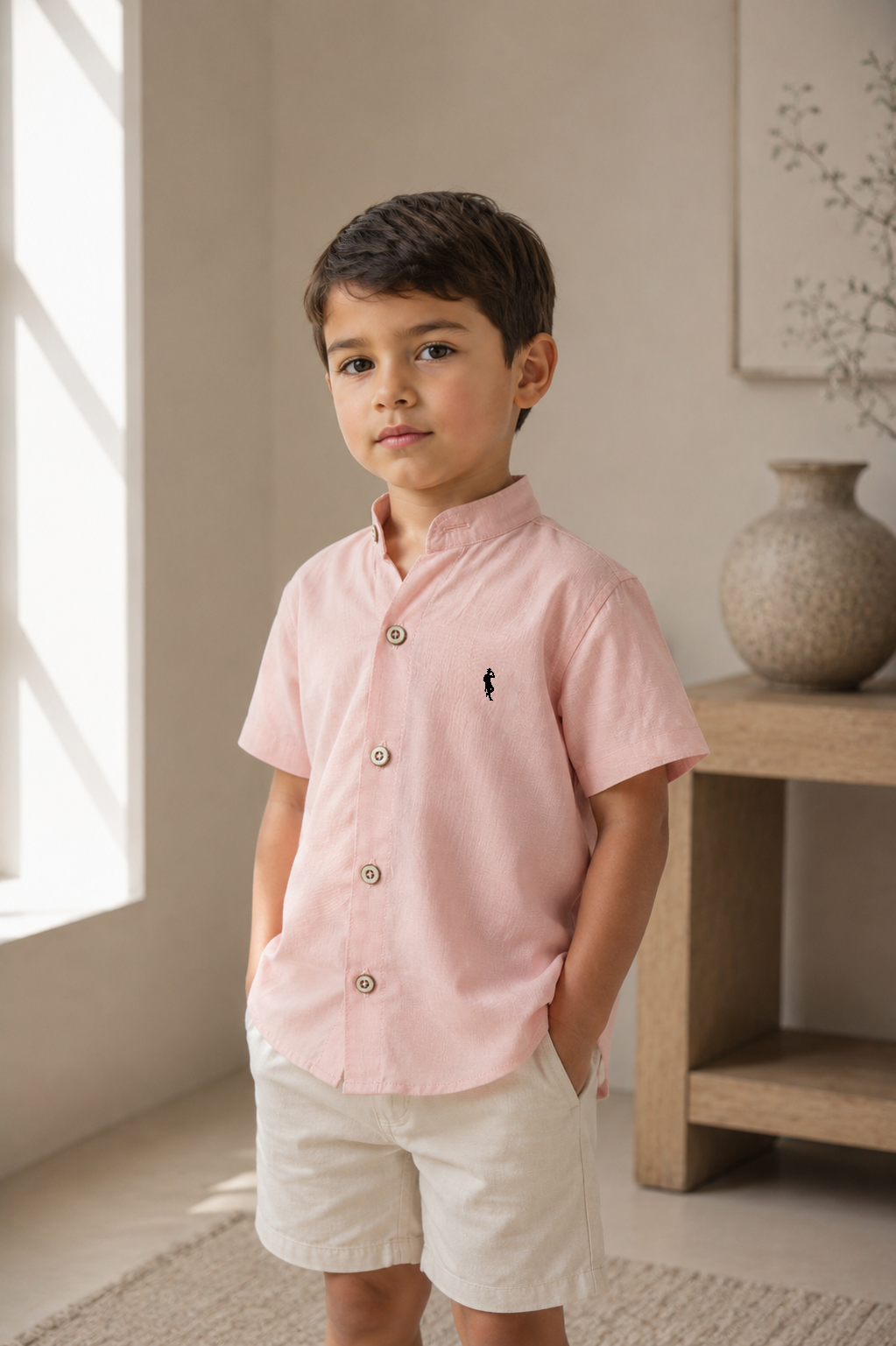 Camisa palo de rosa - Manga corta