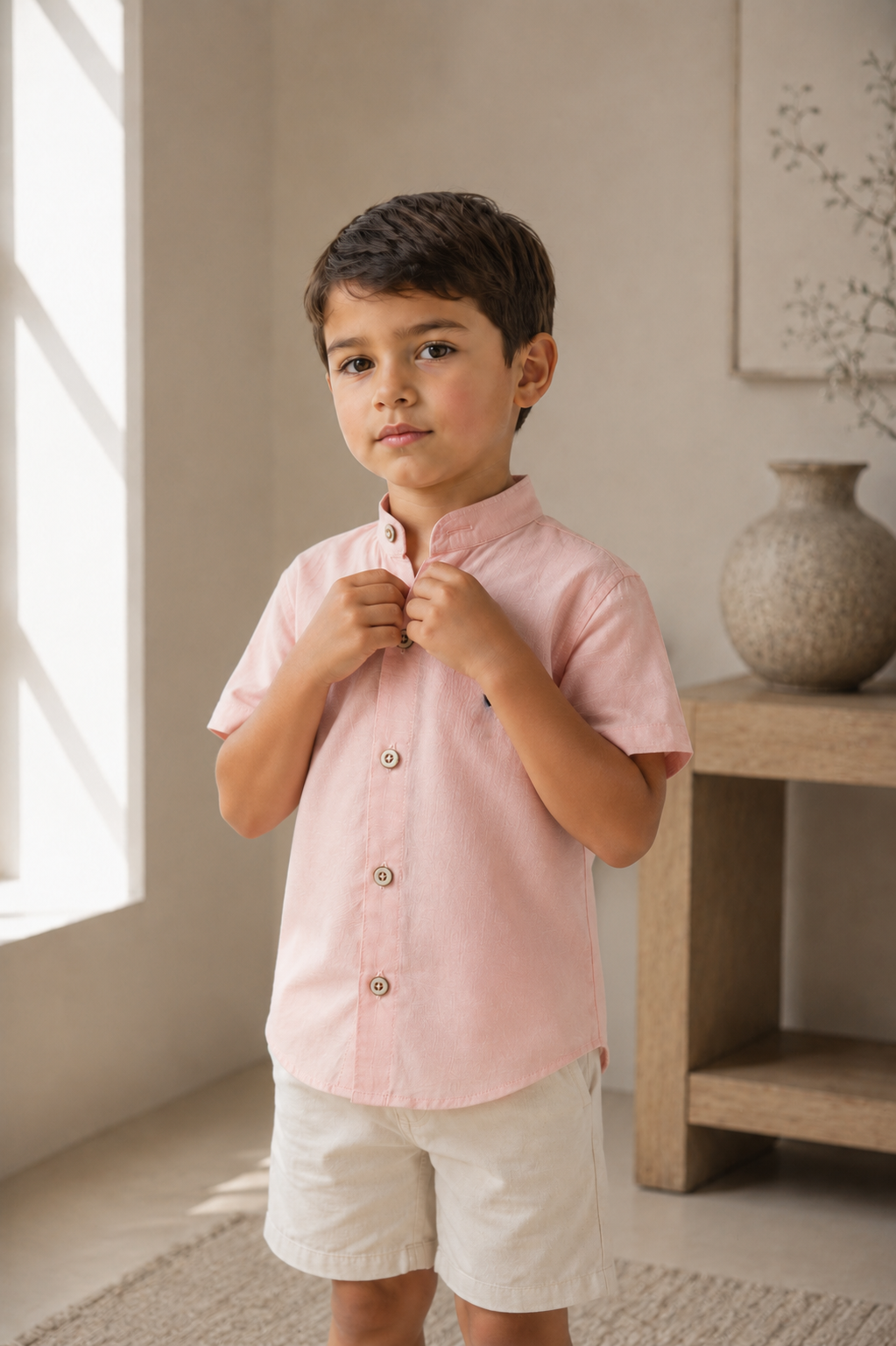 Camisa palo de rosa - Manga corta