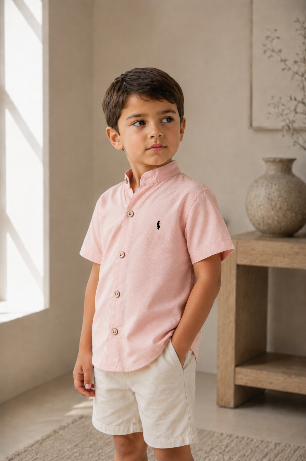 Camisa palo de rosa - Manga corta