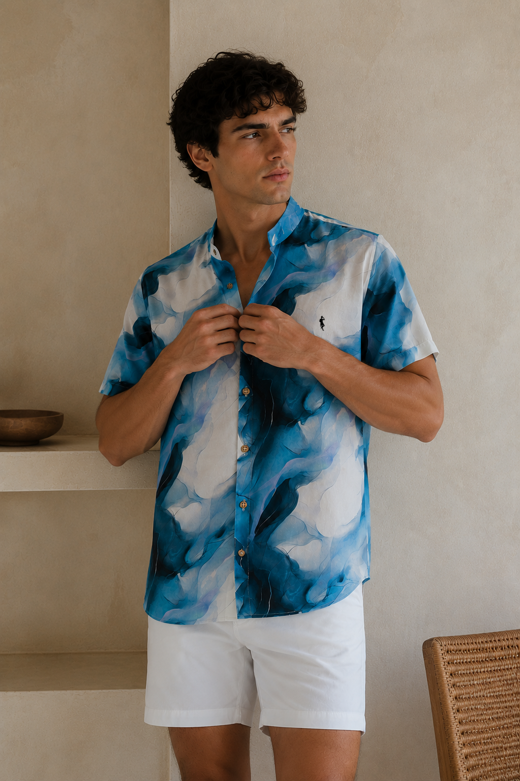 Camisa Ultra Moda - Acuarela Azul