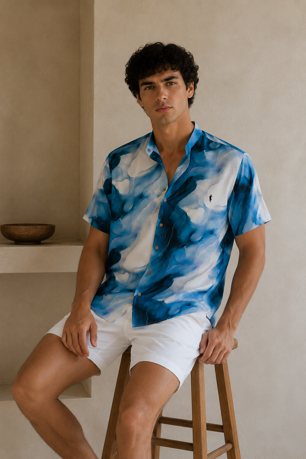Camisa Ultra Moda - Acuarela Azul