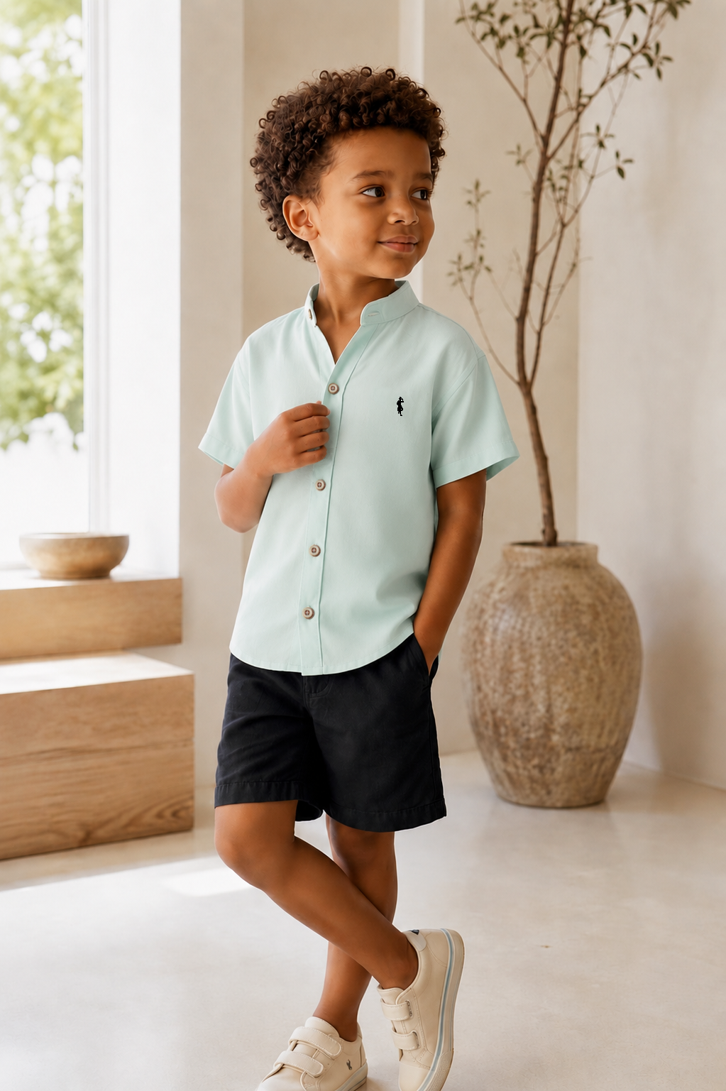 Camisa verde menta - Manga corta