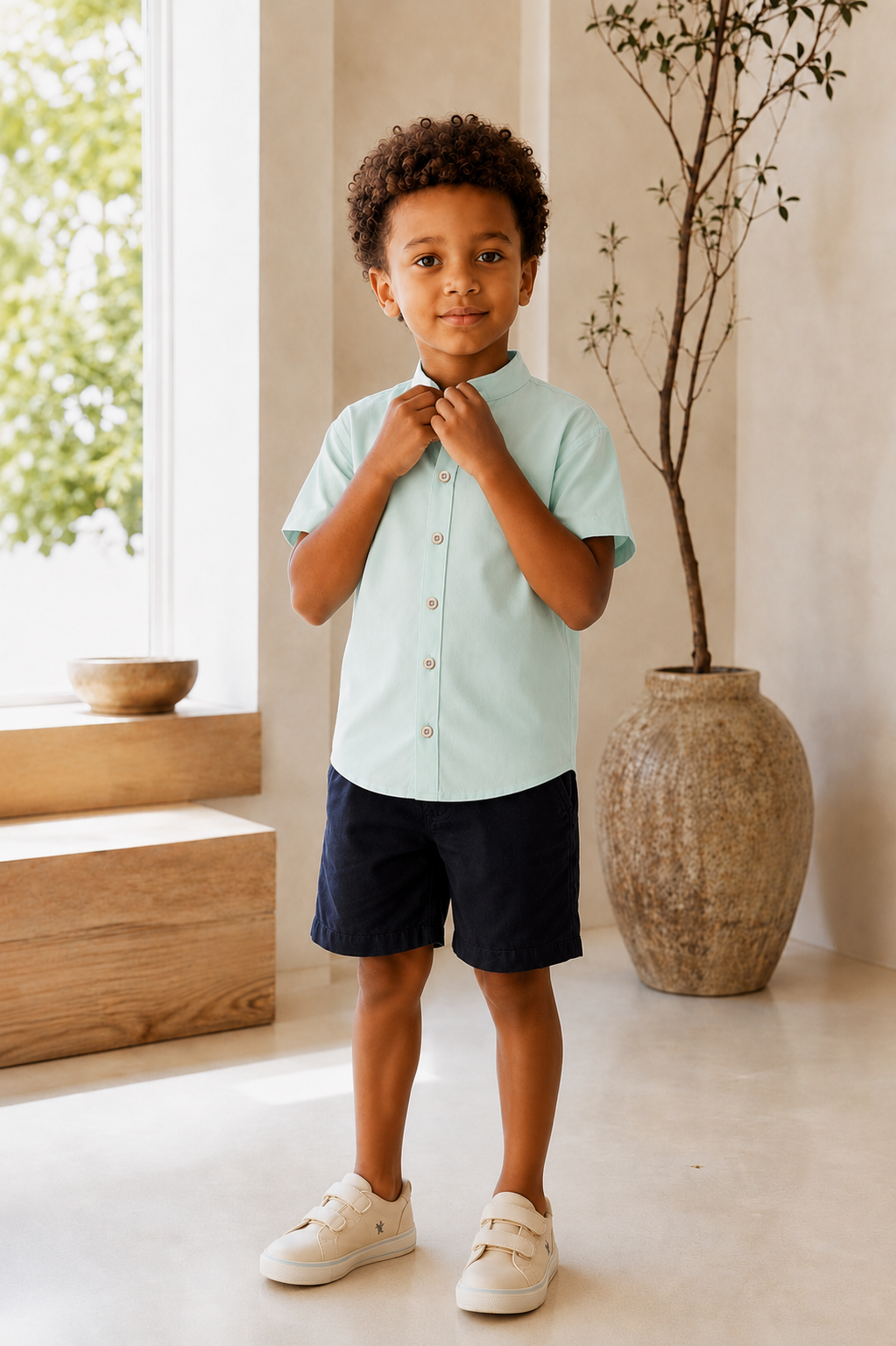 Camisa verde menta - Manga corta