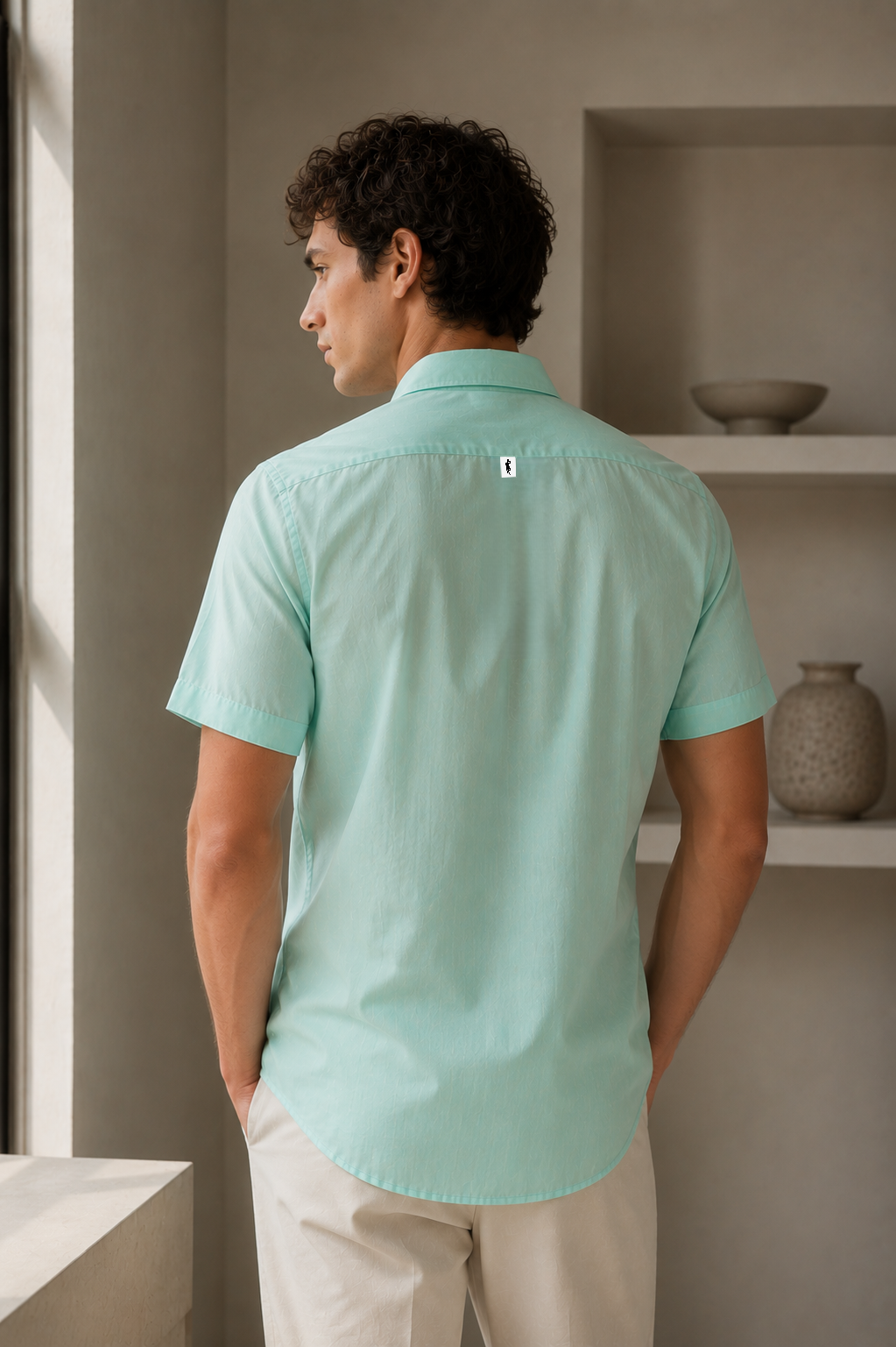 Camisa verde menta - Manga corta